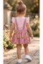 Girl's Bowknot Bee Printed Salopet Dress T-Shirt Summer 2-Piece Set - 3