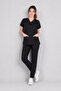 Uniform Black Nurse and Doctor Uniform Scrubs Set Stretch Fabric Bottom Top Uniform Unisex Bat Sleeve - 3