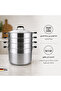 Stainless Steel Steamer Set with Glass Lid — 30cm - 4