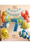Ocean Animals 7 Years Birthday Balloon Set with Large Size Balloons Sea Creatures Balloon Set