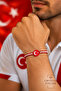 Turkey National Team Red and White Fan Bracelet – Turkish Flag Adjustable Unisex Macrame Bracelet - 4