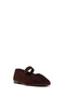 Women's Brown Suede Leather Ballet Flats 26Pfd350610 - 7