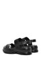 Women's Black Thick Soled Genuine Leather Sandals 25Sfd153114 - 5