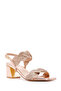 Women's Pink Braided Thick Short Heeled Sandals 26Sfd441014 - 8