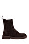 Women's Brown Suede Leather Chelsea Boots 25Wfd202310