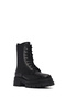 Women's Black Zippered Thick Soled Leather Boots 25Wfd140218 - 8
