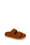 Women's Mink Double Buckle Suede Leather Slippers 26Sfd203210 - 7