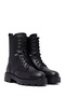 Women's Black Zippered Leather Boots 25Wfd186218 - 4