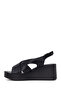 Women's Black Ankle Boots Buckled Wedge Heel Leather Sandals 26Sfd181518 - 3