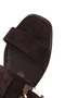 Women's Brown Buckle Suede Leather Slippers 25Sfd 160710 - 8