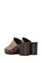 Women's Beige Thick Heeled Suede Leather Slippers 26Sfd240110 - 7