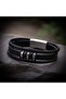 Genuine Leather and 316L Multi-Steel Men's Bracelet - 21 cm - 3