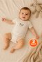 Cream Suprem Panda Printed Unisex Cotton Short Sleeve Snap Fastener Baby Bodysuit Set of 3