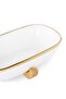 Paco Oval Serving Bowl With Bamboo Base 1.8L - White - 4