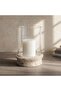 Aeon Mango Wood Pillar Candle Holder 25x25x38cm -white - 2