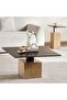 Alvera Coffee Table Travertine - Black & Beige - 5