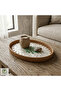 Nabil Handmade Mosaic Rattan Serving Tray – Bohemian Decorative Coffee and Presentation Tray - 4