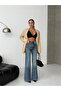 High Waist 100% Cotton Wide Leg Denim Trousers - Premium Jean - 4