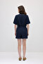 Elastic Waist Embroidered Muslin Cotton Shorts - Navy Blue - 6