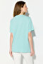 Sea-Themed Bead Embroidered Cotton T-Shirt - Turquoise - 5