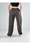 Relaxed Fit Brown Women's Baggy Trousers Coc3103 - 4