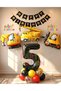 Construction Equipment Construction Party 5 Year Old Balloon Set Ladle Balloon Crane Balloon Truck Balloon Birthday Set