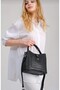 Women's Black Embossed Printed Hand and Shoulder Bag-Nb4002 - 8