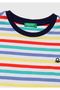 Boy's colorful mix multi-colored logo embroidered striped t-shirt - 3