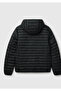 Men's Black Polyester Filled Regular Fit Hooded Puffer Coat - 4