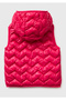 Girl's dark pink glittery logo embroidered hooded vest - 2
