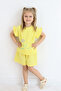 Girl's Floral Embossed Embroidered Shorts Bottom-Top Set - 2