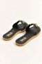 Women's black slippers with thick strap detail - 3