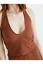 U Collar Crop Tank Top - Halter Neck Textured - 7