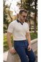 Men's Polo Neck Summer Modern Textured Knitwear T-Shirt