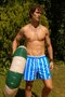 Striped Blue Men's Swim Shorts 4259