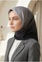 100% Twill Silk Gradient Patterned Black - Gray Colored 90X90 Scarf Sewing Shape: Hand Sewing - 2