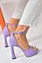Lilac Platform Thick Heeled Women's Shoes K404580109