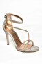 S997004114 Bronze Glitter Thin Heeled Evening Dress Shoes - 6