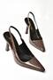 S 752063408   Brown Patent Leather Thick Heeled Women's Shoes - 7