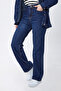 Wide Leg High Waist Jeans Dark Blue - 23664 - 2