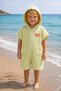 Zip Hoodie - Organic 100% Cotton Muslin - Embroidered Baby Beach Pool Sea Wear - Hooded with Pockets - Summer Sea and Pool Wear - Bathrobe - Towel - Drying - Pistachio Green