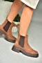 R312152902 Tan Suede Thick Soled Women's Boots - 5