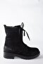 Black Genuine Leather Nubuck Daily Women's Boots N555400101 - 5