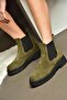 R667015002 Khaki Genuine Leather Suede Women's Boots - 4