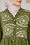 Women's Wide Cut Patterned Viscose Hijab Dress - 3