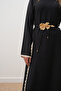 Lace Detailed Dress with Trousers Black - 3