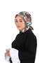 وشاح حريري بنمط إيزنيك باللون الأزرق الداكن - 2