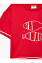 Fish Print Crew Neck Short Sleeve Cotton T-Shirt - 5