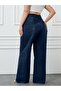 High Waist Wide Leg Cotton Jeans - 2