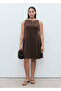 Pleated A-Line Dress - 7